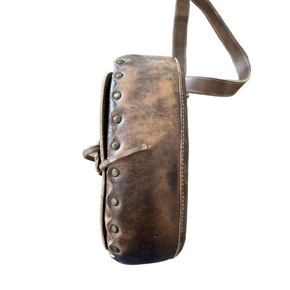 Bed Stu Laguna Crossbody Half Moon Bag Womens Medium Brown Studded Boho Chic - Picture 8 of 13